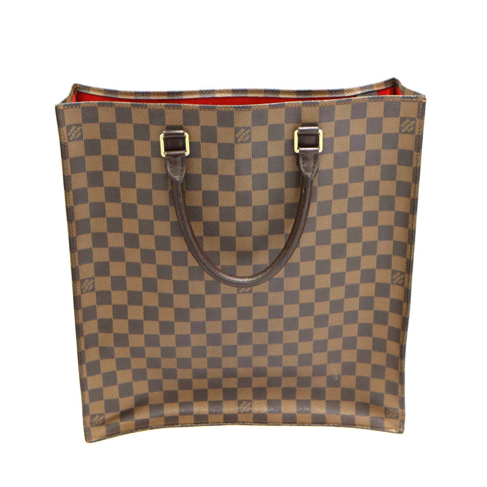 Louis Vuitton Damier Sac Handbag Plat Pattern Brown